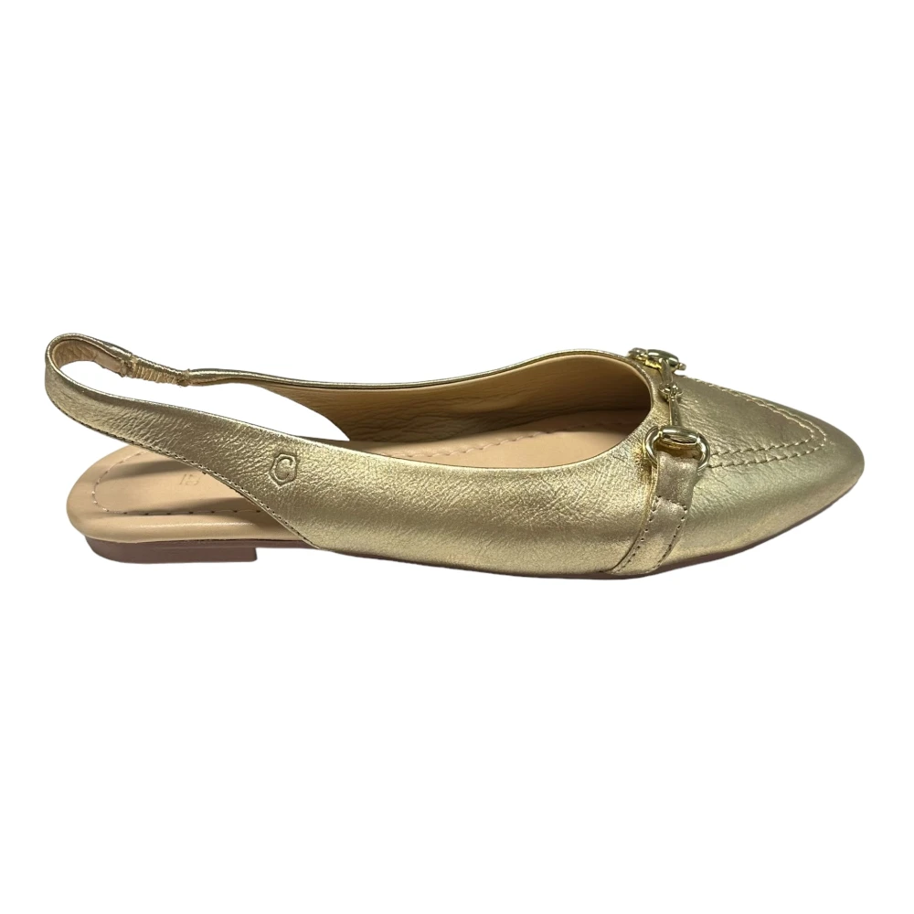 Carmela Leren Ballerina met Accessoire Leren Zool Yellow Dames