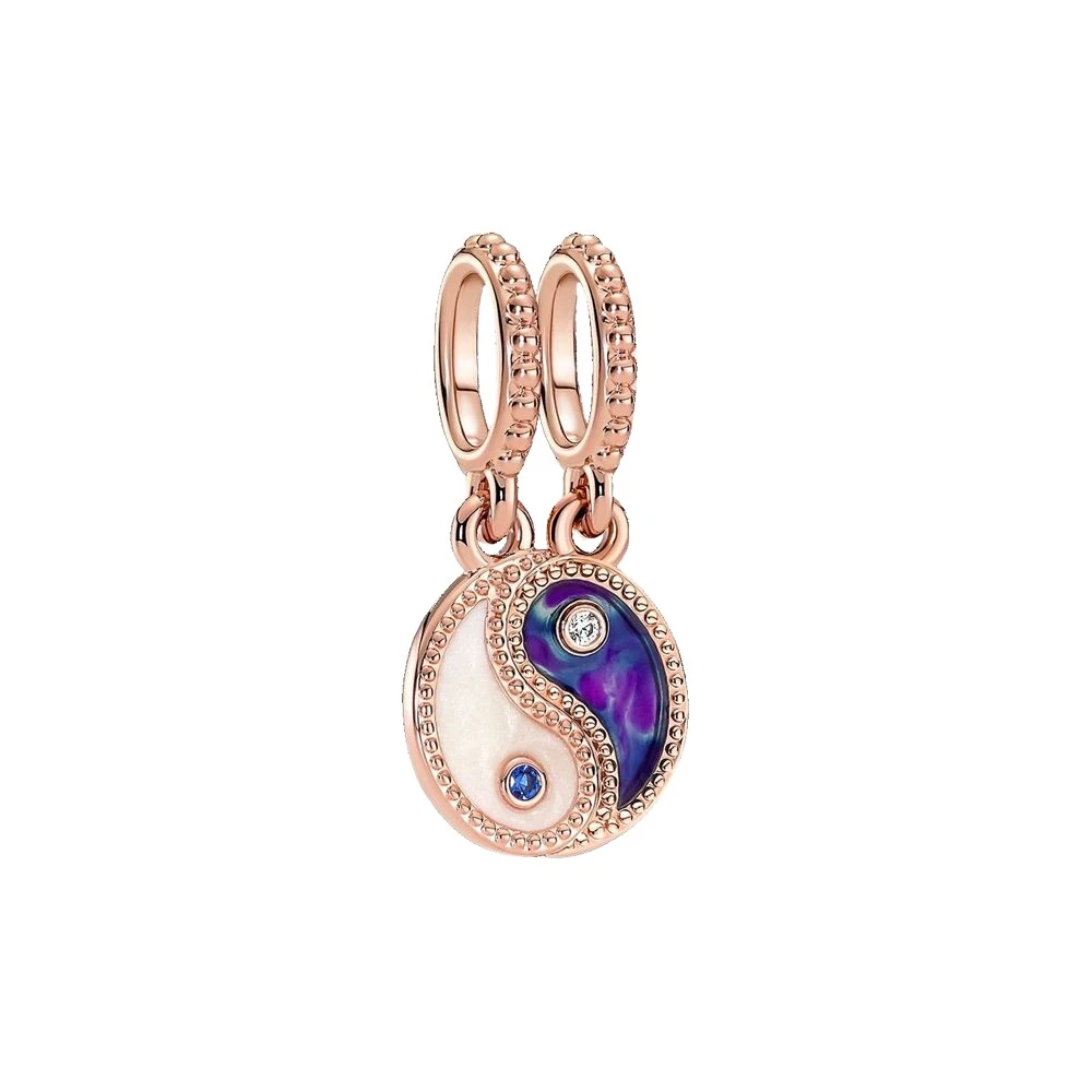 Pandora Splittable Yin & Yang Sparkling Dangle Charm - Female - Earrings - Beige - One Size - Accessories