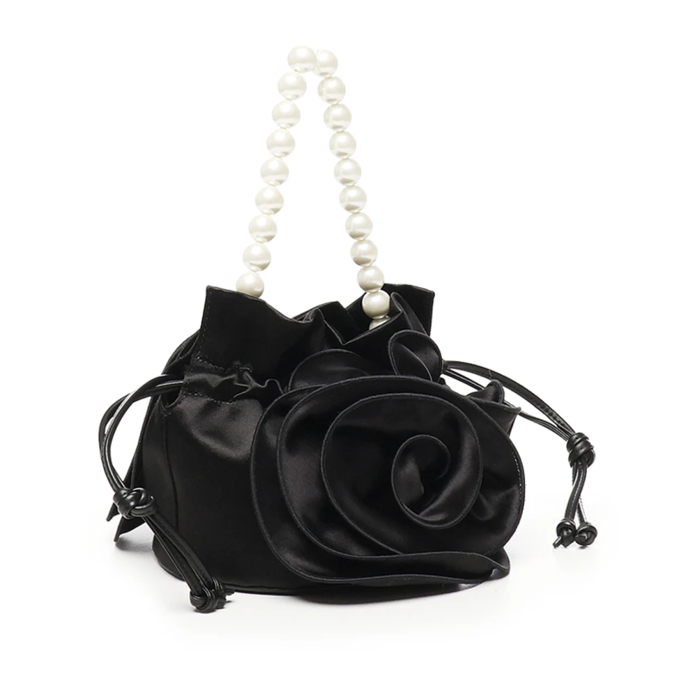 Magda Butrym Satin Pearl Accessoires Zwarte Tas Black Dames