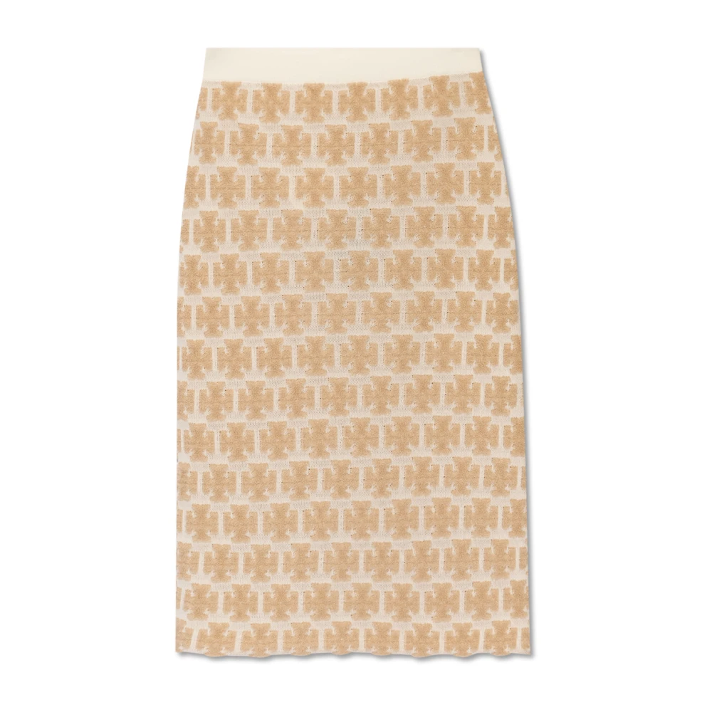 Tory Burch Monogrammönstrad kjol Beige, Dam