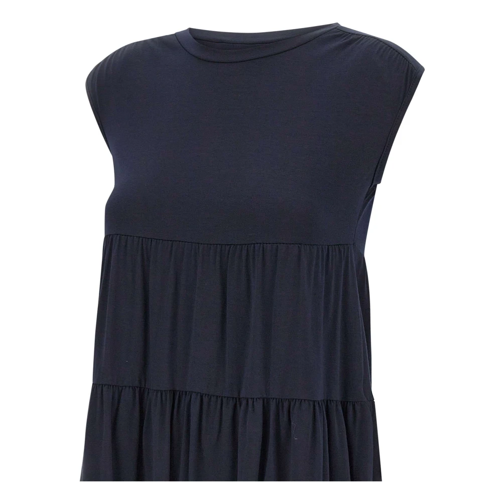 Kaos Blauwe Gerimpelde Mouwloze Dames Top Blue Dames