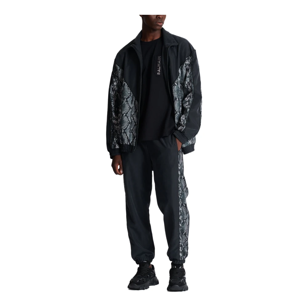 Balmain Gelamineerd Logo T-shirt Black Heren