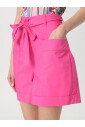 shorts-en-coton-fuchsia-a-taille-haute