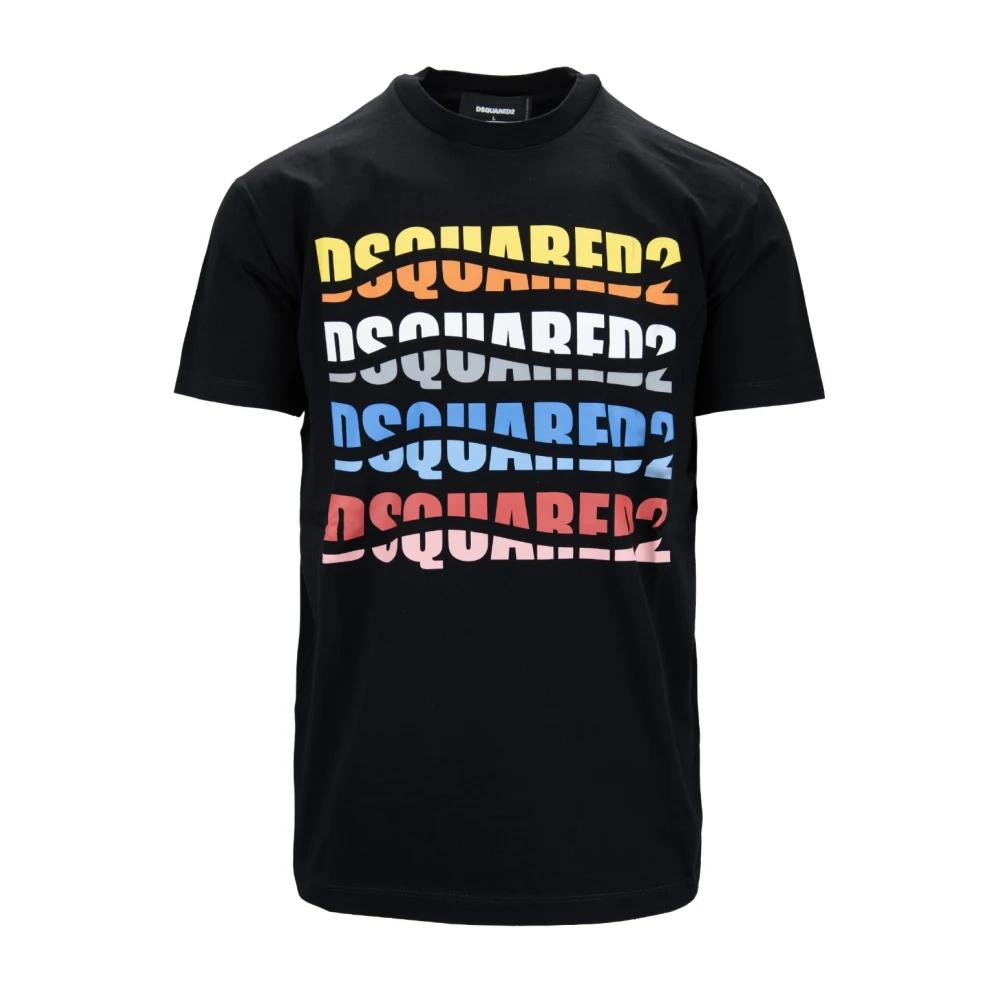 Dsquared2 Men's Black Logo Print Cotton T-Shirt