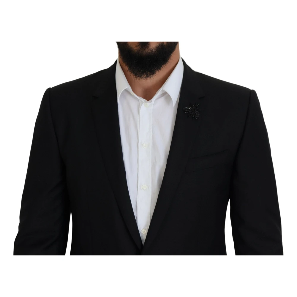 Dolce & Gabbana Zwart enkellange 2-delige MARTINI-pak Black Heren