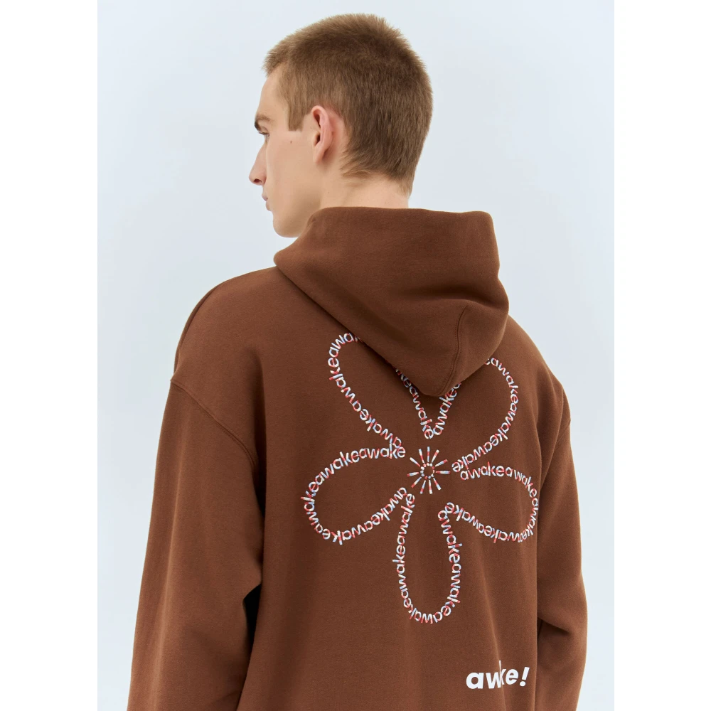 Awake NY Bloemstempel capuchontrui Brown Heren