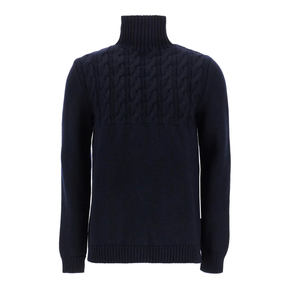 Maison Margiela Gevlochten Detail Funnel-Neck Sweater Blue Heren