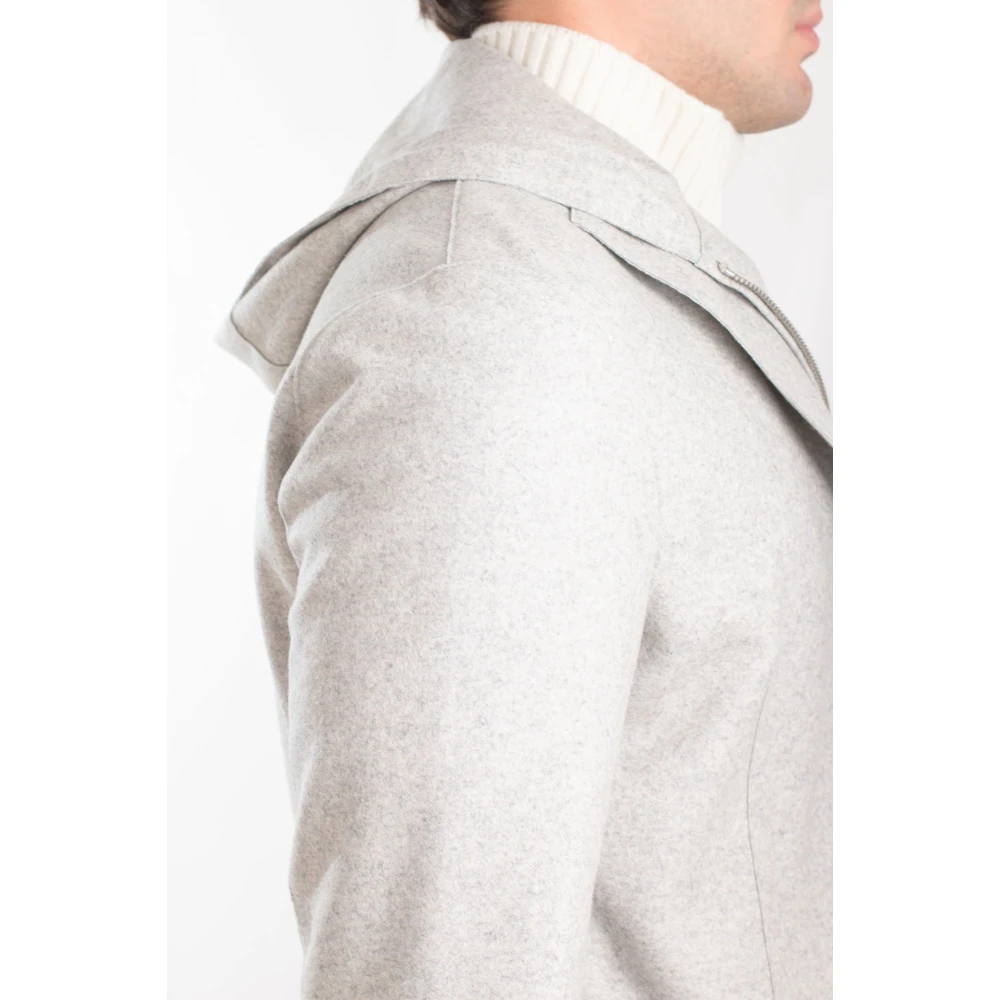 Eleventy Gelaagde wollen capuchon blazer Gray Heren