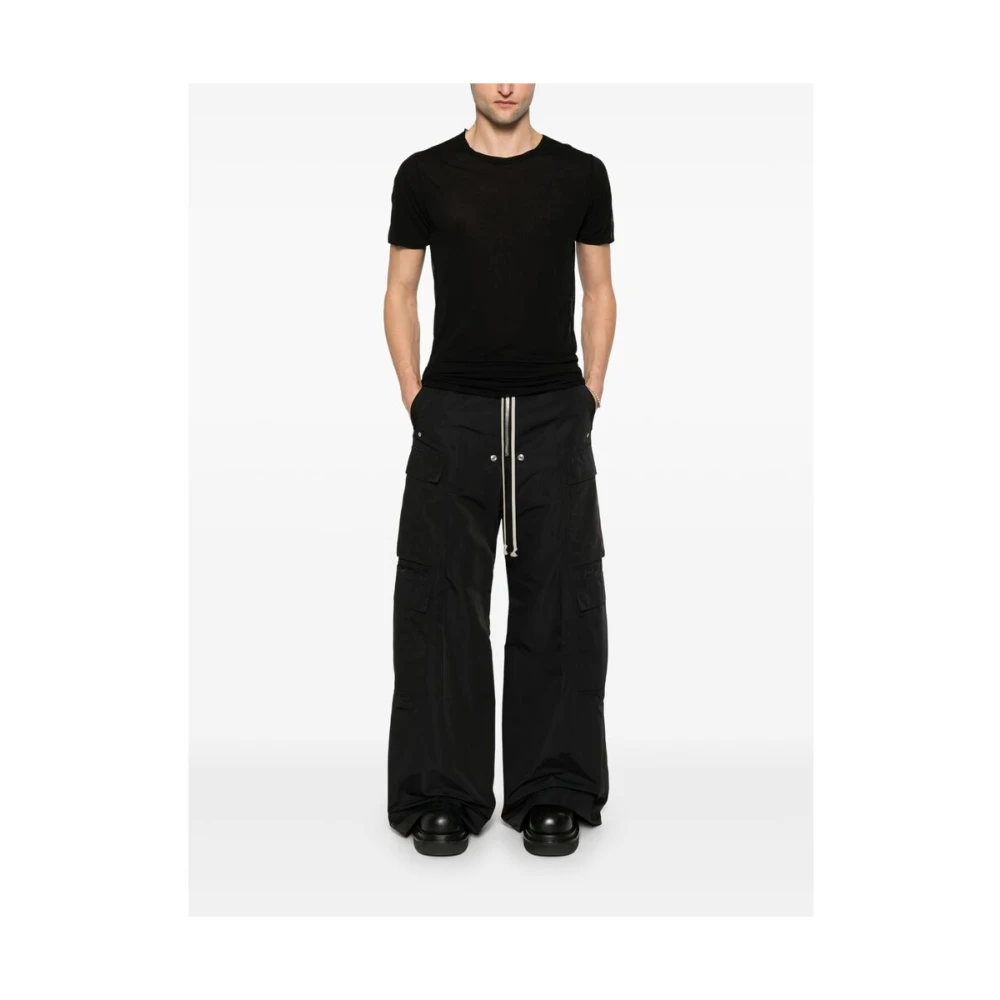 Rick Owens Zwart T-shirt met gelaagde ronde hals Black Heren