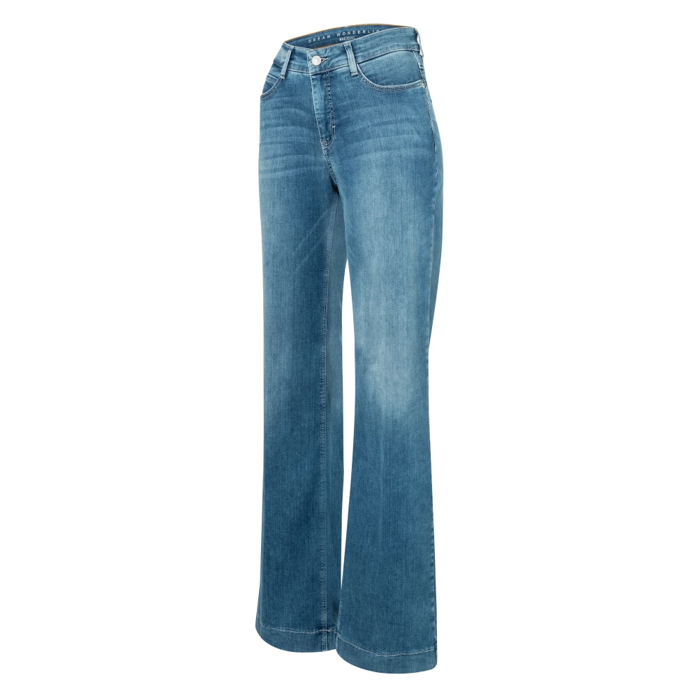 MAC Wide Leg Wonder Light Denim Jeans Blue Dames