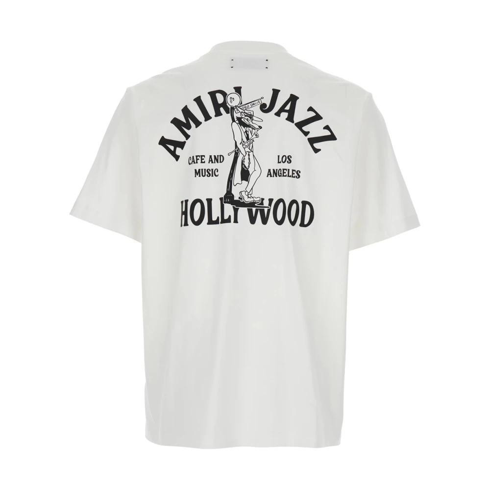 Amiri Jazz Wolf Witte Crewneck T-Shirt White Heren