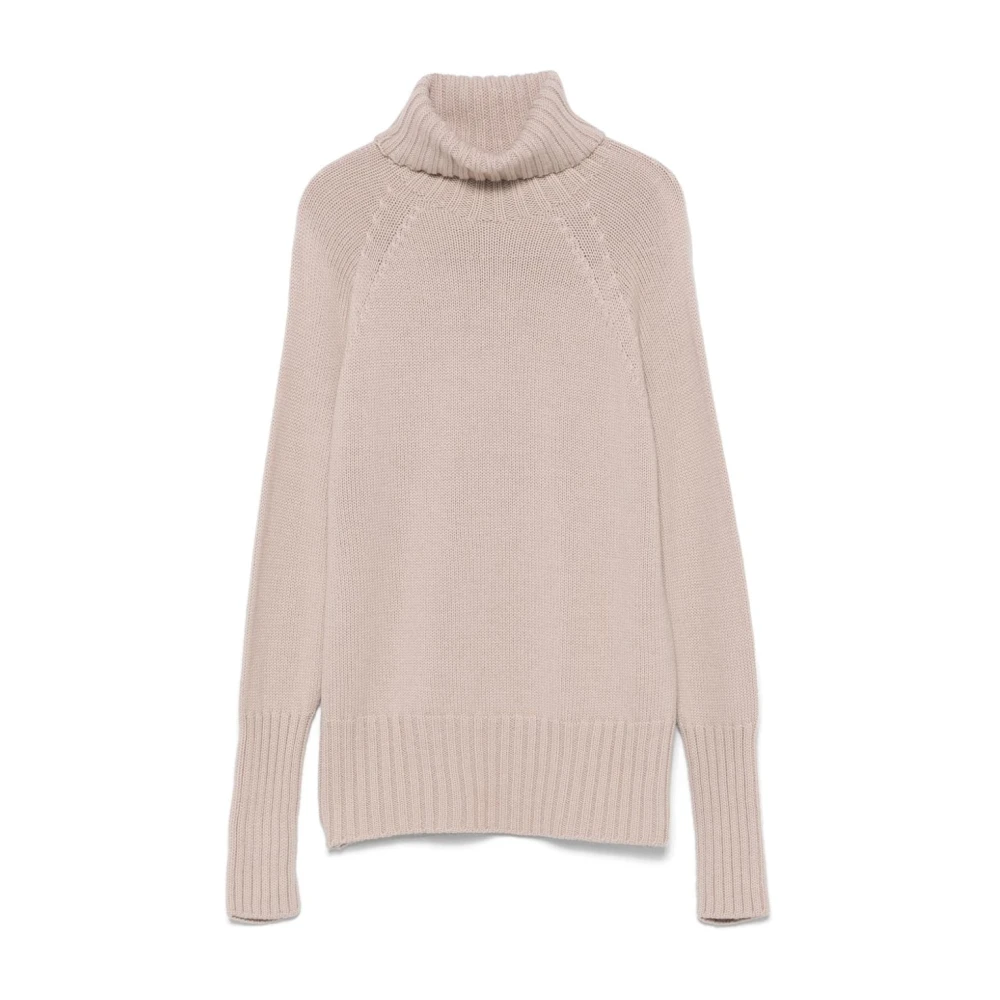 Drumohr Merino Wolfdonkergrijze Trui Beige Dames