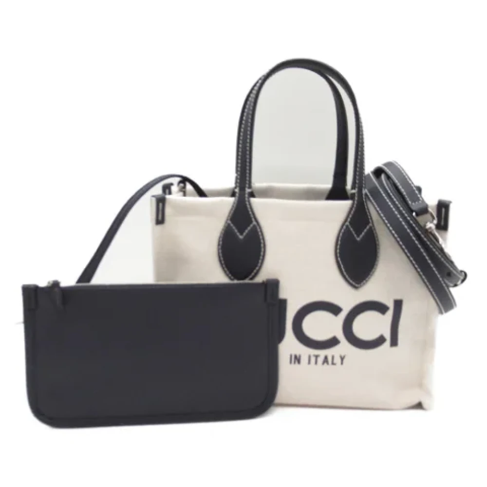 Gucci Vintage Pre-owned Canvas gucci-bags White Dames