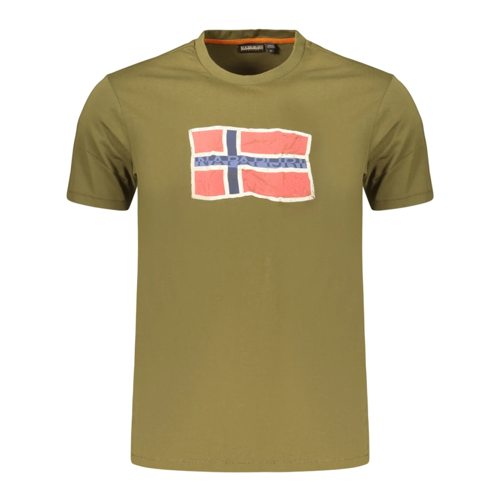 Napapijri Men's Green T-Shirts, 3XL, Short-Sleeved T-Shirt