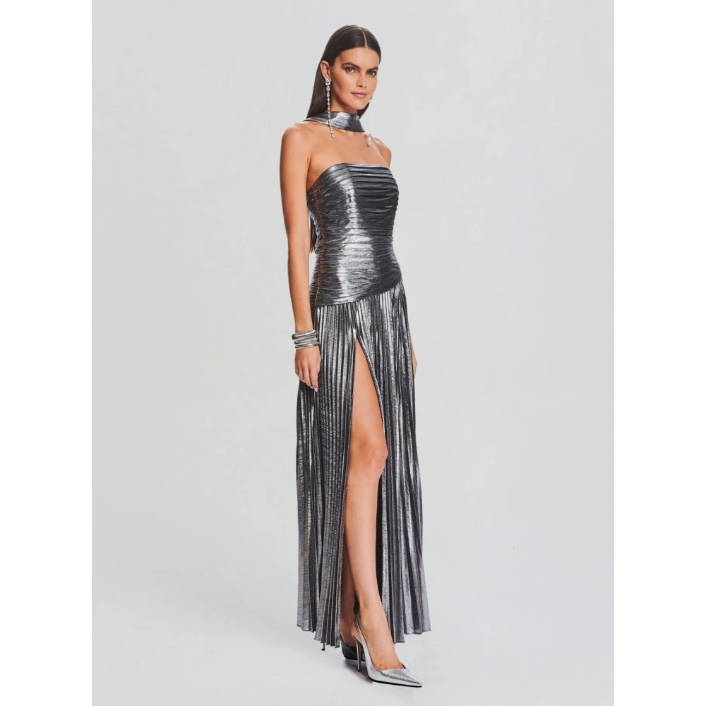 Retrofête Stijlvolle Polyester Jurk Gray Dames