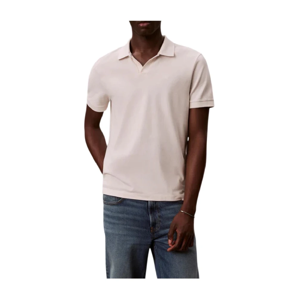 Calvin Klein Men's Beige Polo Shirts, M, Polo Shirts