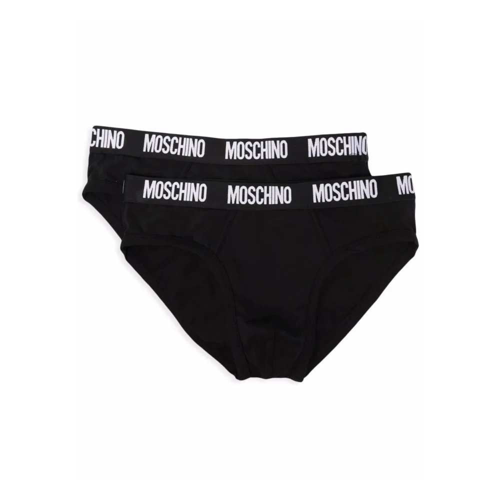 Moschino Uomo Nero Confezione Da 2 Slip Elasticizzati In Cotone