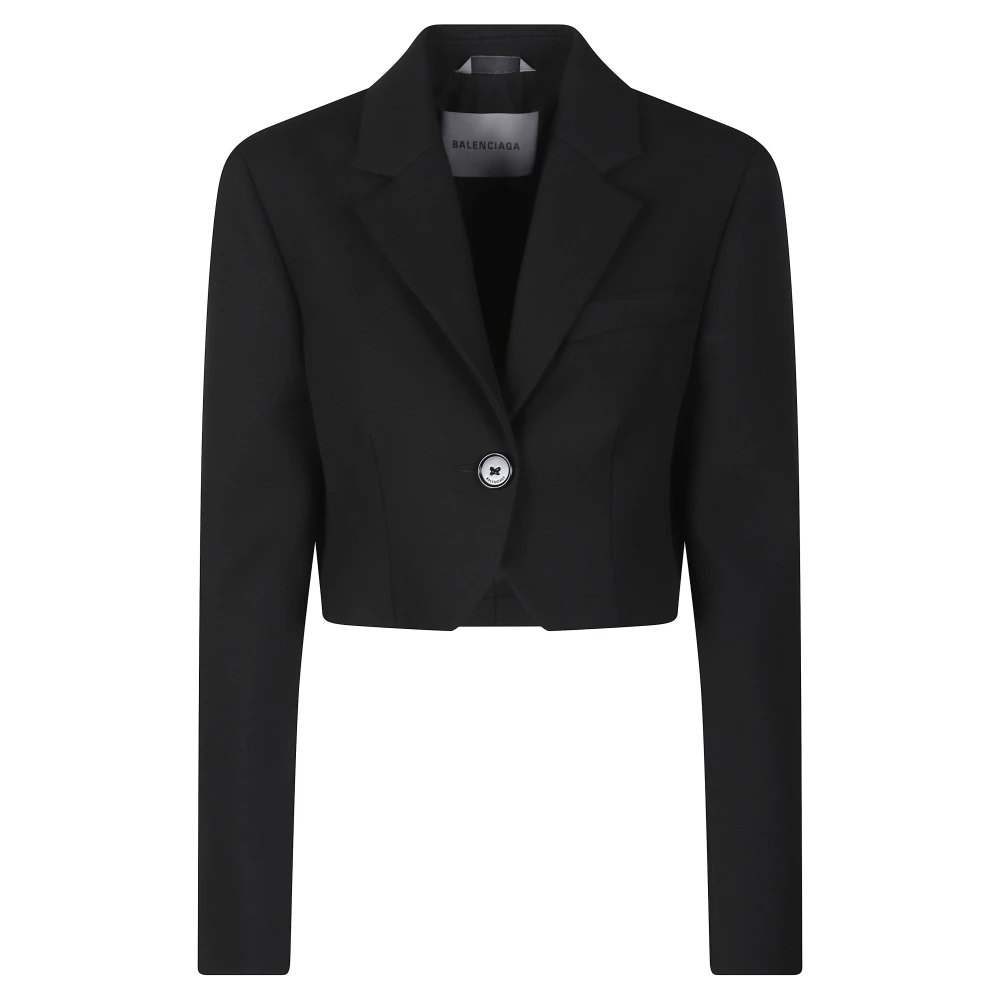 Balenciaga Black Blazers, Female, Xs, Cropped Jacket