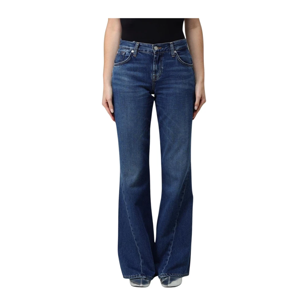 7 For All Mankind Blue Flare Leg Jeans - Female - Flare Jeans - W28 - Jeans