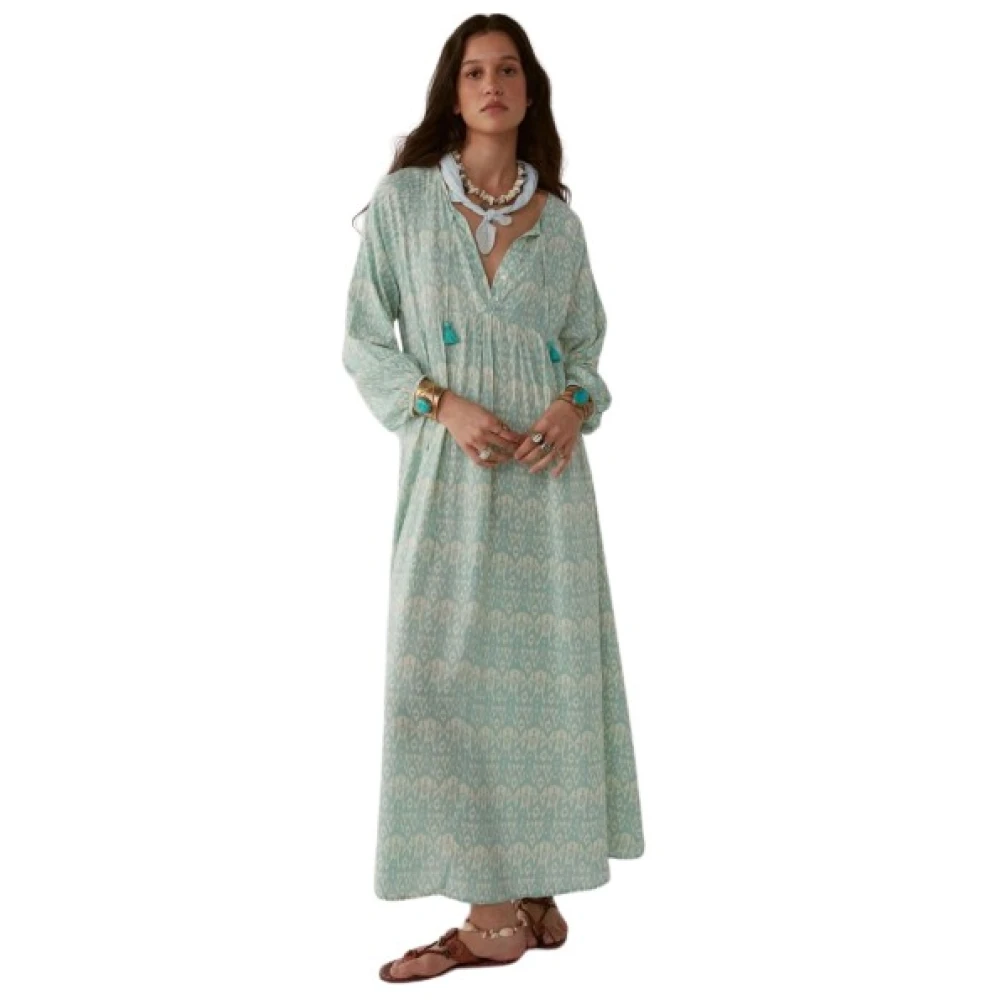 Maison Hotel Maxi Robe Maria Viscose Jurk Blue Dames