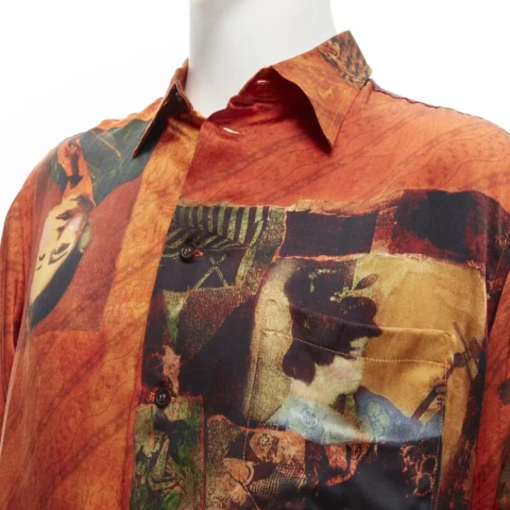 Yohji Yamamoto Pre-owned Silk tops Orange Dames