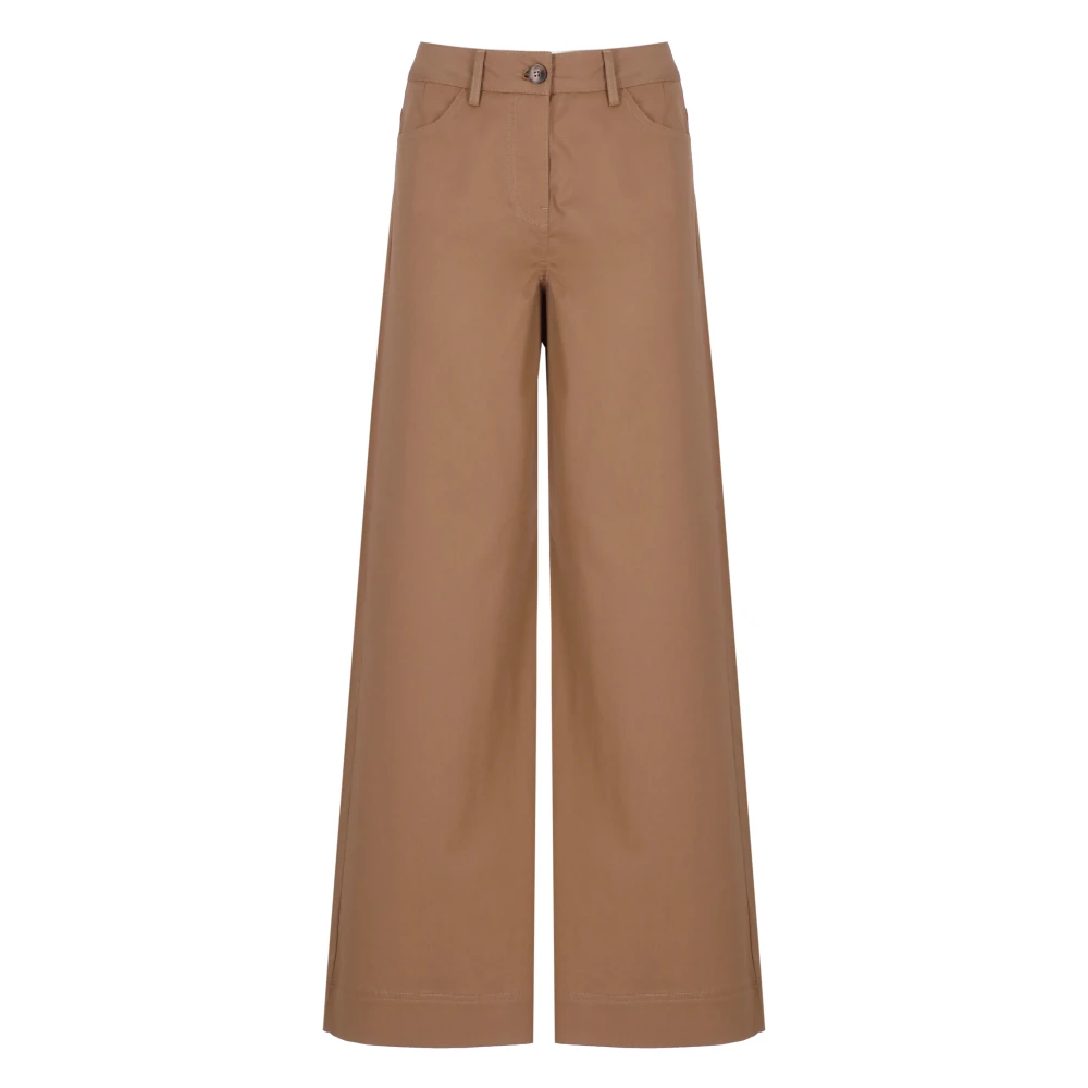 Marella Vrouw Bruin Broeken Dames, M, Polyester, Emme Broek