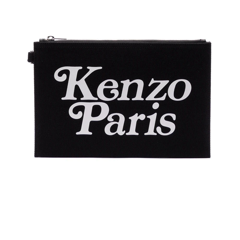Kenzo Zwarte katoenen tas met logo print Black
