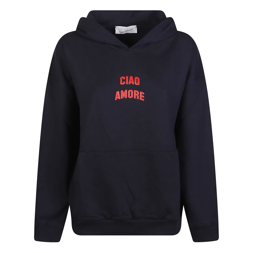 Giada Benincasa Women's Blue Hoodies, Xs, Ciao Amore Sweatshirt