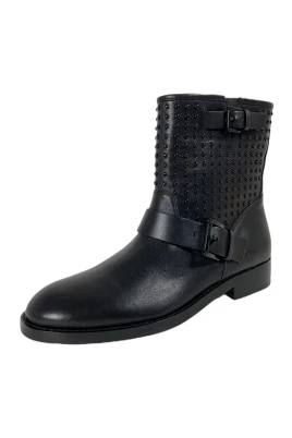 Biker Läder Bootie Reeves Stil