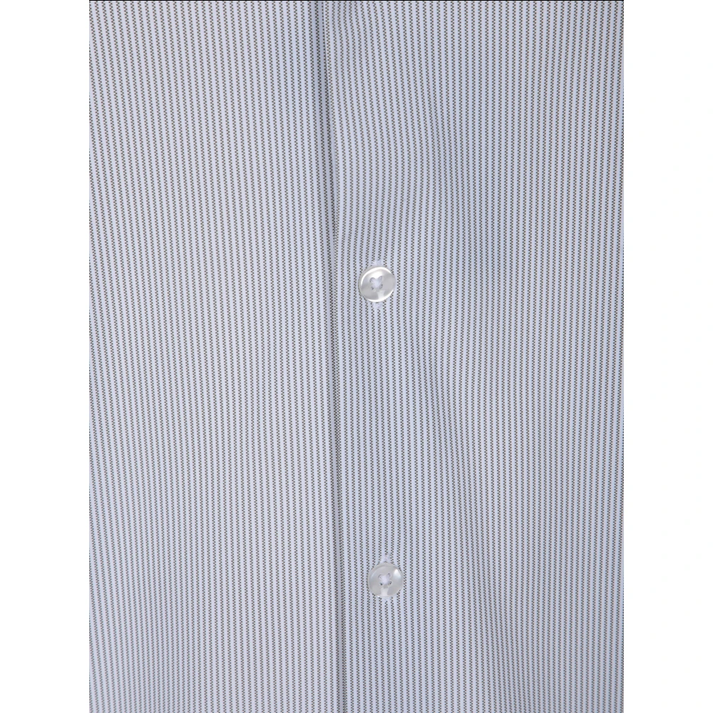 Dell'oglio Wit Gestreept Overhemd Herenmode White Heren