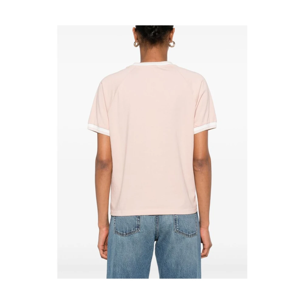 Autry Roze Gestreepte Raglanmouw Ronde Hals Pink Dames