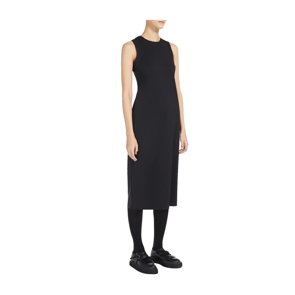 Max Mara Zwarte Slim Fit Midi Jurk Vrouwen Black Dames