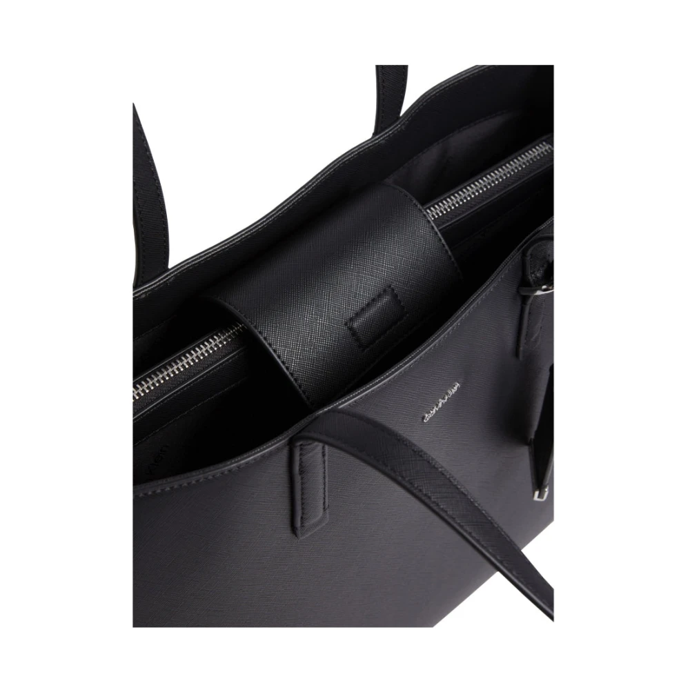 Calvin Klein Zwarte Medium Shopper Handtas Black Dames