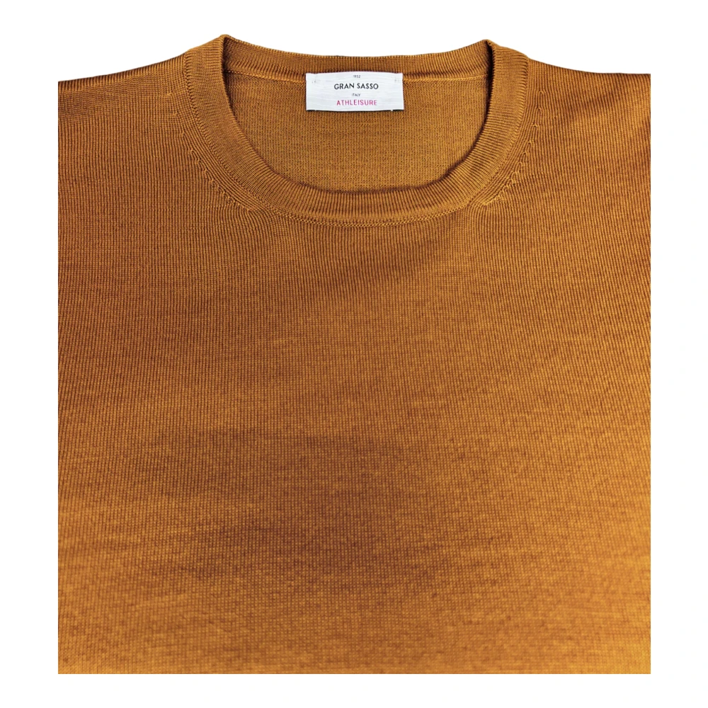 Gran Sasso Athleisure Merino Sweater Kurkuma Beige Yellow Heren