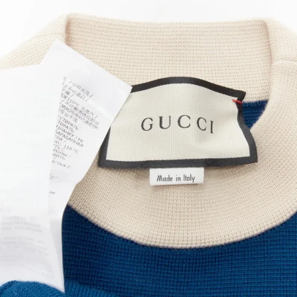 Gucci Vintage Pre-owned Wool dresses Blue Dames