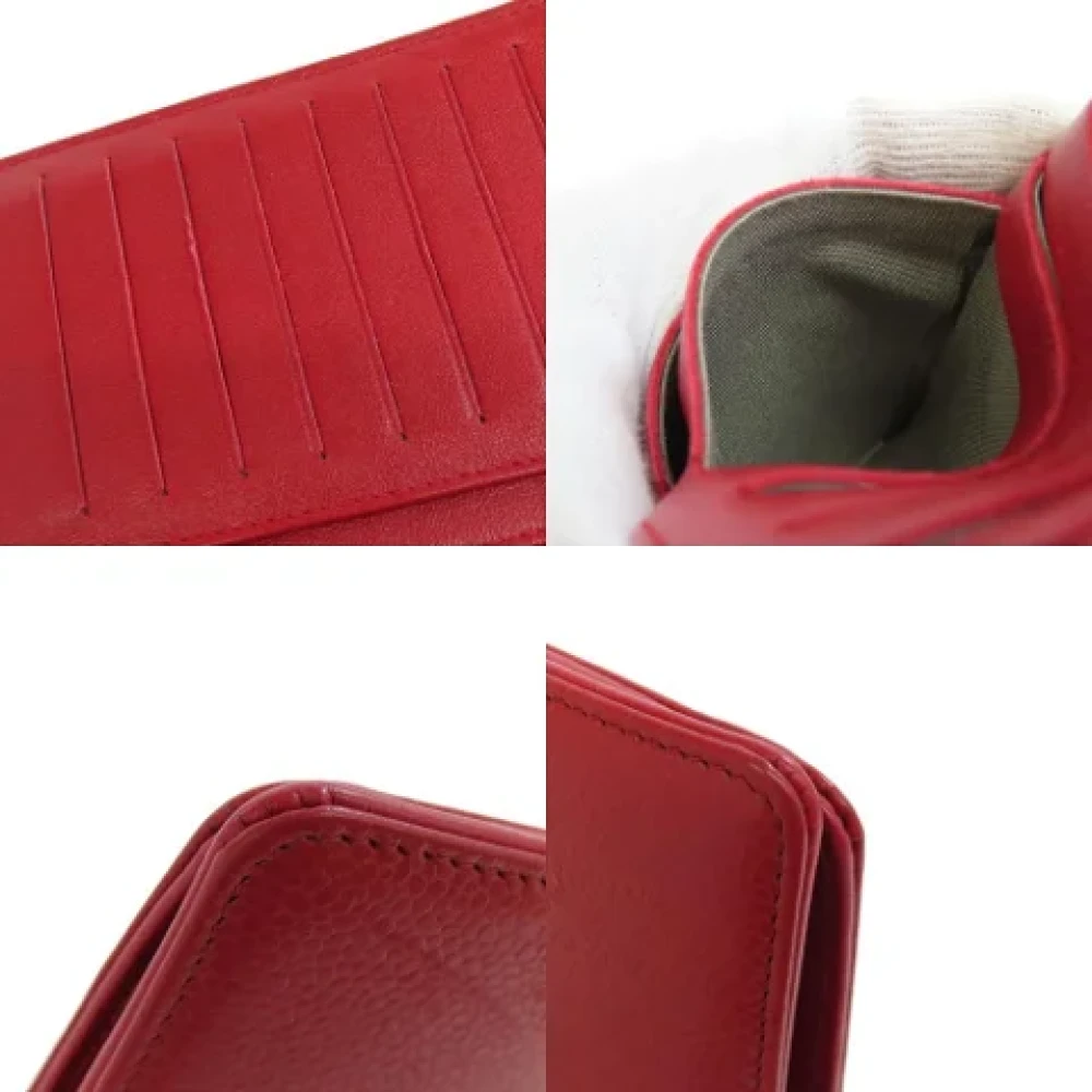 Chanel Vintage Pre-owned Leather wallets Red Dames
