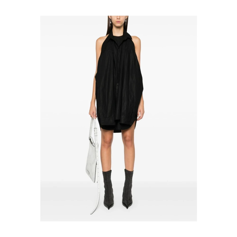 Balenciaga Poplin Trompe l`oeil Jurk Black Dames