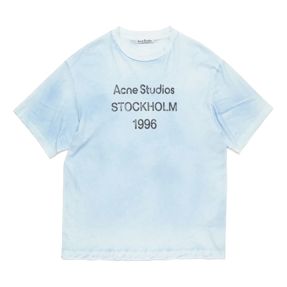 Acne Studios , T-Shirts, Male, Blue, Xl, Logo T-Shirt