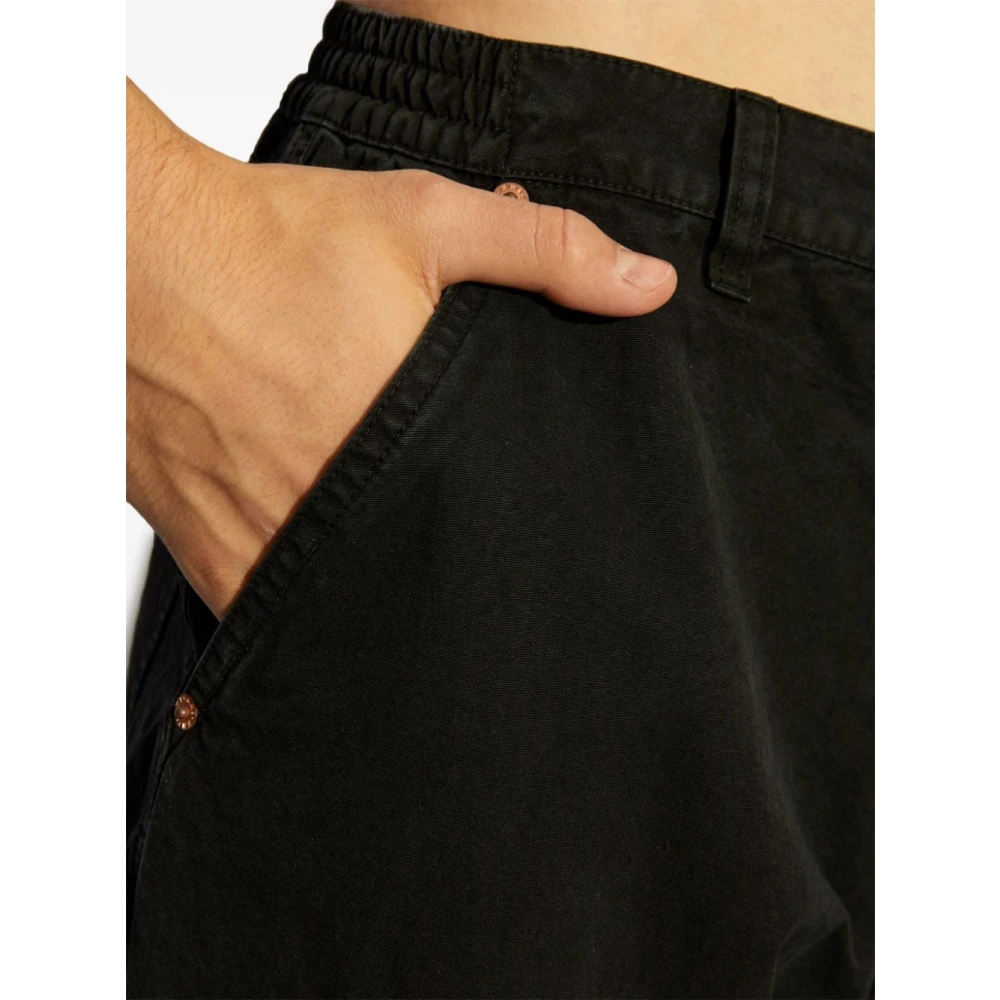 MM6 Maison Margiela Zwarte Canvas Wijde Pijp Broek Black Heren