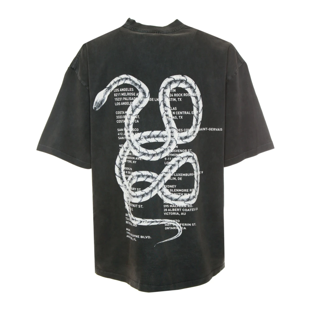 Anine Bing Snake Twisted Tee Oversized T-shirt Gray Heren