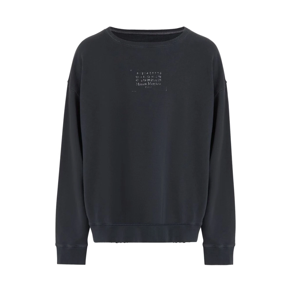 Maison Margiela Zwarte Katoenen Ronde Hals Sweatshirt Black Heren