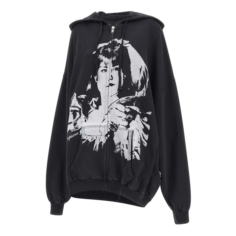 Vaquera Zwarte katoenen sweatshirt met capuchon Black Dames