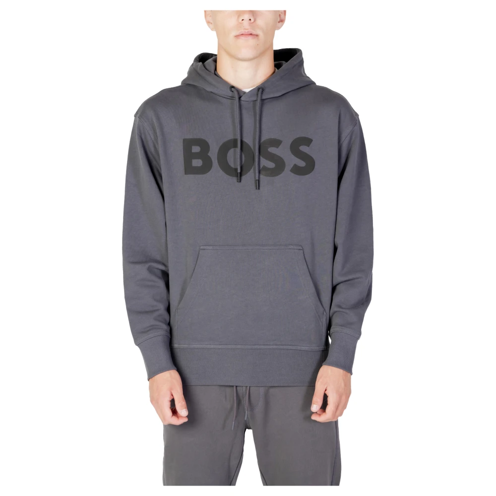 Hugo Men's Gray Hoodies, S, Cotton Hoodie