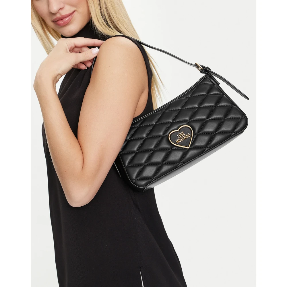 Moschino Romantische Logo Schoudertas Black Dames