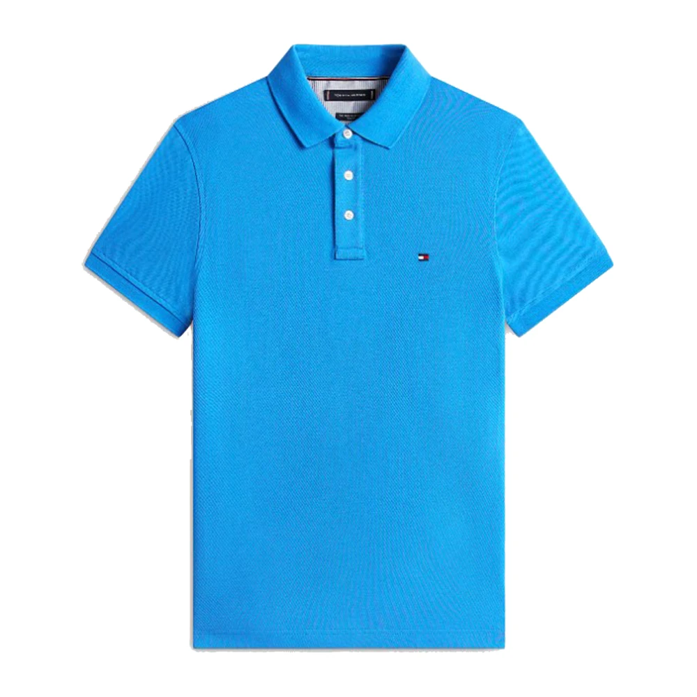 Tommy Hilfiger Men's Blue Polo Shirts, L, 1985 Slim Fit Pique Polo