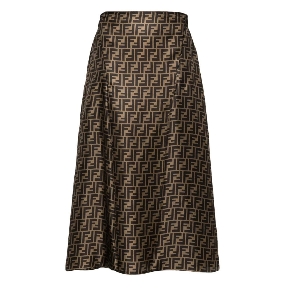 Fendi Fango en Tabak Rok Brown Dames