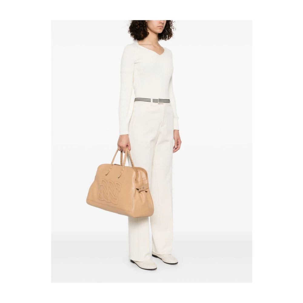 Casadei Beige Handtas met Afneembare Band Beige Dames