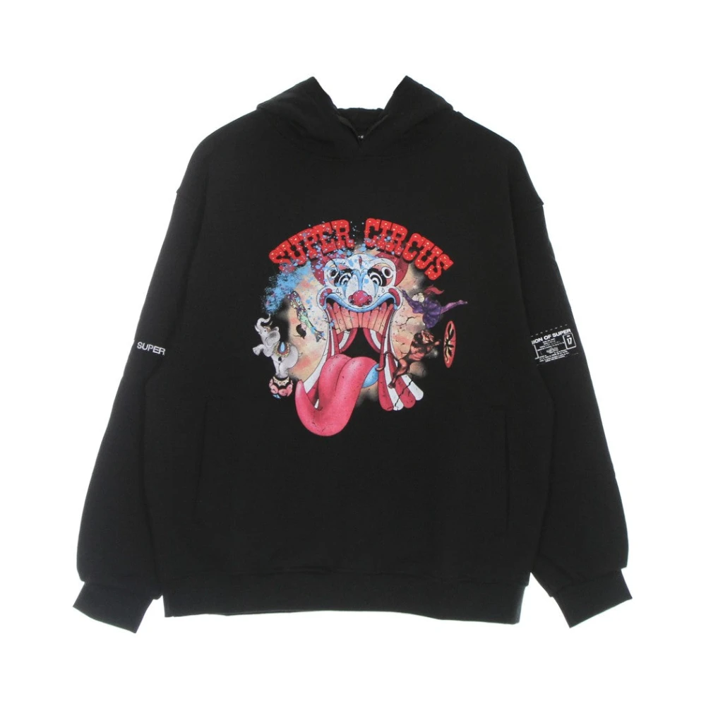 Vision OF Super Zwarte Oversized Hoodie met Tongprint Black Heren