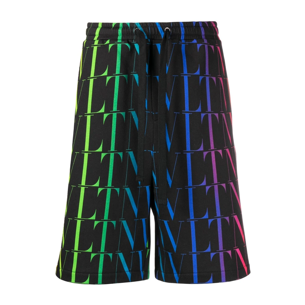 Valentino Vltn Times Logo Bermuda Shorts Black Heren