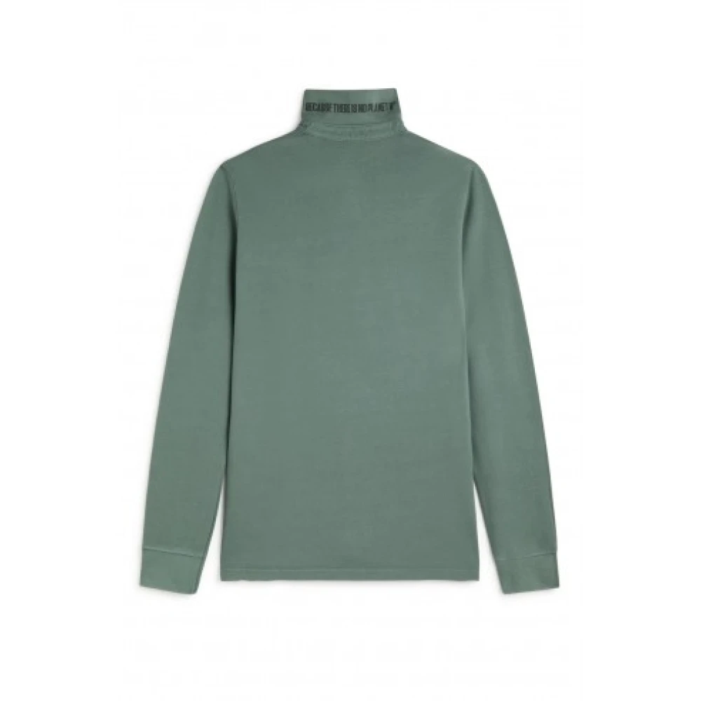 Ecoalf Stoffige groene polo met lange mouwen Green Heren